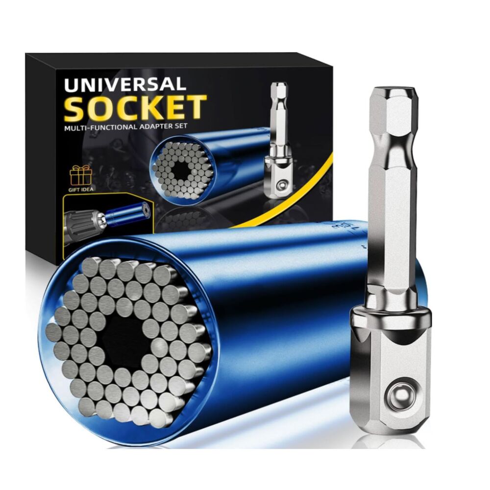 Universal Socket Tool Wrench Set with Power Drill Adapter - New in Box
